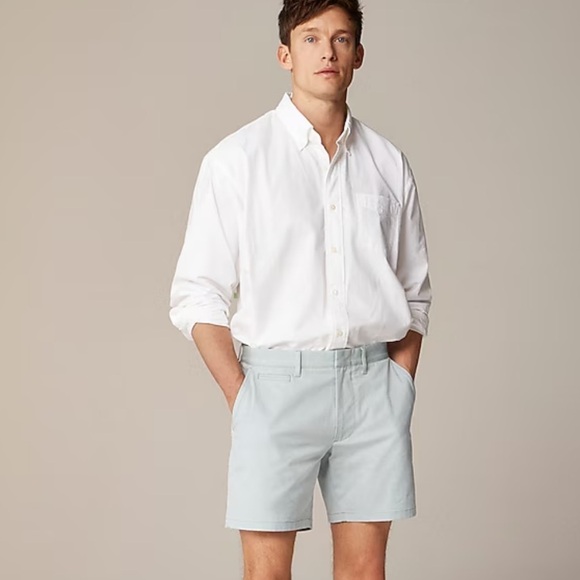 NWOT J crew green white 7'' tech oxford short - Picture 1 of 7